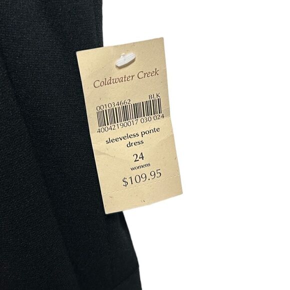 NWT Coldwater Creek Solid Black Sleeveless Vneck Mini Dress Circle Skater Dress - Picture 3 of 6